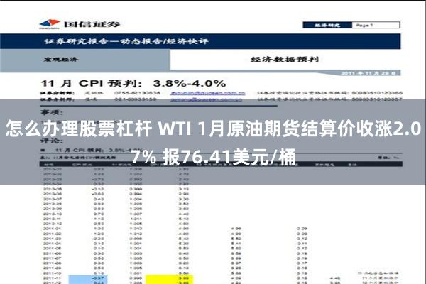 怎么办理股票杠杆 WTI 1月原油期货结算价收涨2.07% 报76.41美元/桶