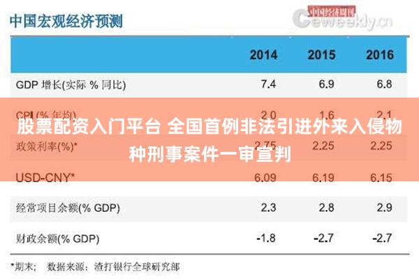 股票配资入门平台 全国首例非法引进外来入侵物种刑事案件一审宣判