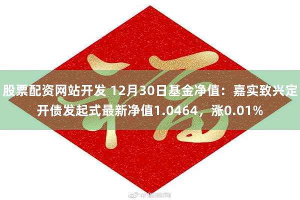 股票配资网站开发 12月30日基金净值：嘉实致兴定开债发起式最新净值1.0464，涨0.01%