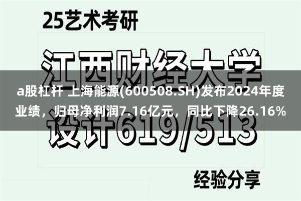 a股杠杆 上海能源(600508.SH)发布2024年度业绩，归母净利润7.16亿元，同比下降26.16%