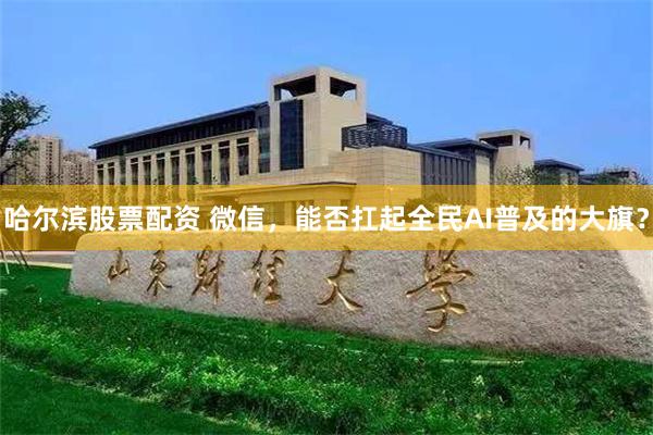 哈尔滨股票配资 微信，能否扛起全民AI普及的大旗？